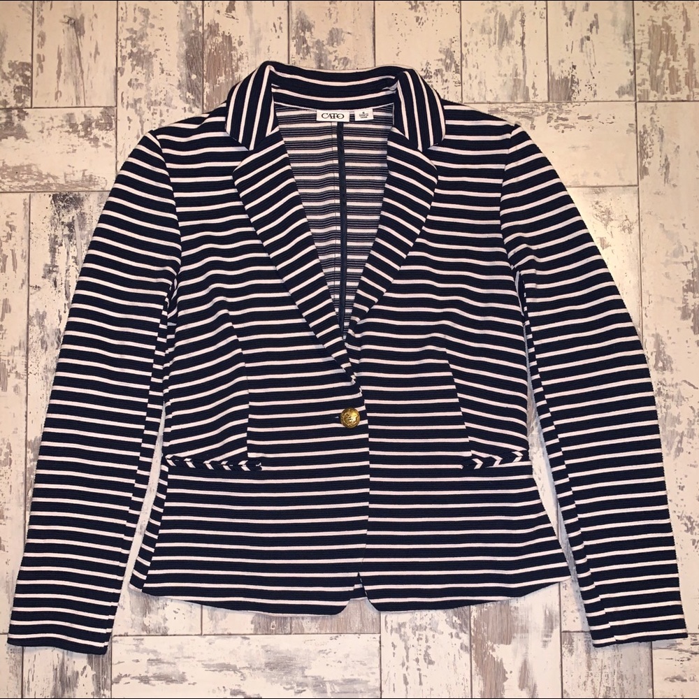 Women’s Cato Navy & White striped blazer Sz Small